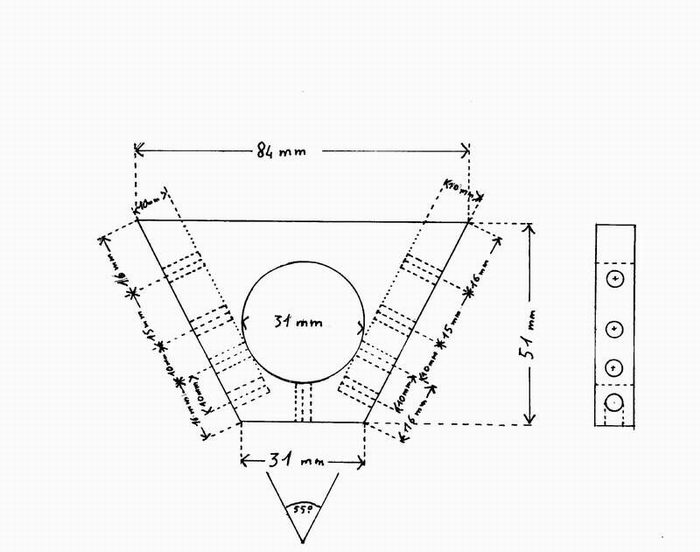 Plan de la pièce support des triangles