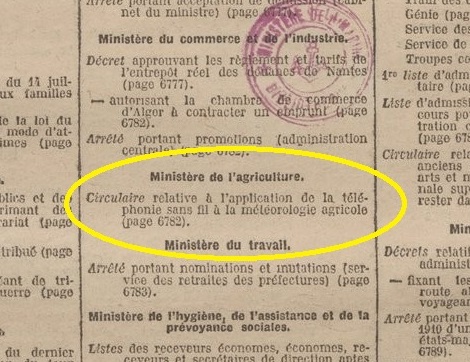 Extrait du journal officiel du 29 juin 1922